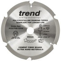 Trend Polycrystalline Circular Saw Blade PCD/FSB/2506 250mm x 6T x 30mm bore 104.51