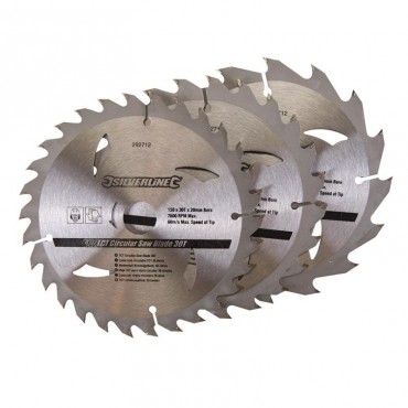 TCT Circular Saw Blades Silverline 150mm Pack of 3