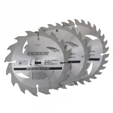 TCT Circular Saw Blades Silverline 135mm Pack of 3