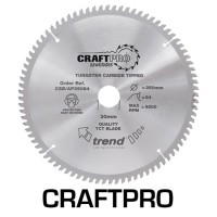 Trend Circular Saw Blade for Aluminium Plastic & Worktops CSB/AP16052 CraftPro TCT 160mm 52T 20mm 43.00