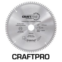 Trend Circular Saw Blade for Aluminium Plastic & Worktops CSB/AP21564 CraftPro TCT 215mm 64T 30mm 50.72