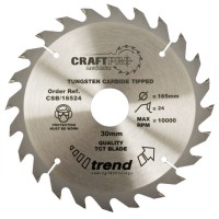 Trend Circular Saw Blade CSB/13024 CraftPro TCT 130mm 24T 20mm 22.56