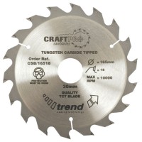 Trend Circular Saw Blade CSB/16518 CraftPro TCT 165mm 18T 30mm 23.16