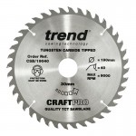 Trend Circular Saw Blade CSB/19040 CraftPro TCT 190mm 40T 30mm 27.62