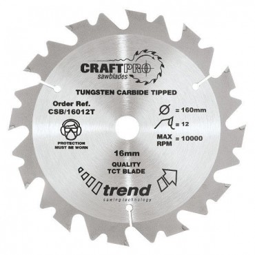 Trend Circular Saw Blade CSB/18424TA CraftPro TCT 184mm 24T 16mm Thin