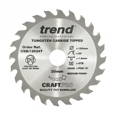 Trend Circular Saw Blade CSB/12024T CraftPro TCT 120mm 24T 20mm
