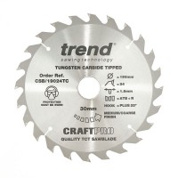 Trend Circular Saw Blade CSB/19024TB CraftPro TCT 190mm 24T 30mm Thin 25.67