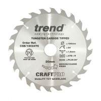 Trend Circular Saw Blade CSB/19024TB CraftPro TCT 190mm 24T 30mm Thin 24.32