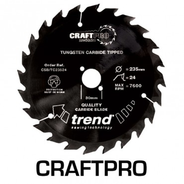 Trend Non-Stick Coated Circular Saw Blade CSB/TC19024T CraftPro TCT 190mm 24T 30mm