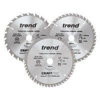 Trend Circular Saw Blades Craft Pro Triple Pack CSB/165/3PK/B 165mm x 24T - 40T - 52T x 20mm 48.89