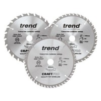 Trend Circular Saw Blades Craft Pro Triple Pack CSB/165/3PK/B 165mm x 24T - 40T - 52T x 20mm 46.31