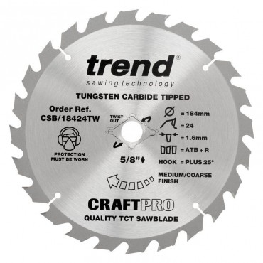 Trend Circular Saw Blade Craft Pro CSB/19036TW 190mm x 36T Wormdrive