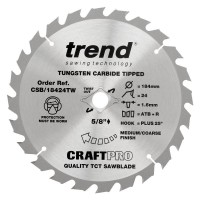 Trend Circular Saw Blade Craft Pro CSB/19024TW 190mm x 24T Wormdrive 25.65