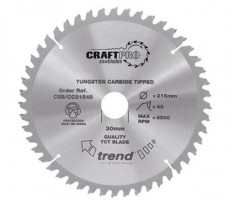 Trend Circular Saw Blade CSB/CC25060T CraftPro TCT Mitre Saw Crosscutting 250mm 60T 30mm 48.02