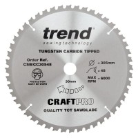 Trend Circular Saw Blade CSB/CC30548 CraftPro TCT Mitre Saw Crosscutting 305mm 48T 30mm £44.10