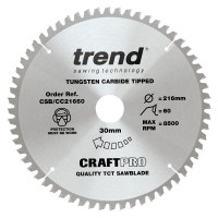 Trend Circular Saw Blade CSB/CC21660 CraftPro TCT Mitre Saw Crosscutting 216mm 60T 30mm 36.67