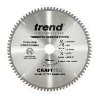 Trend Circular Saw Blade CSB/CC26080 CraftPro TCT Mitre Saw Crosscutting 260mm 80T 30mm 45.43