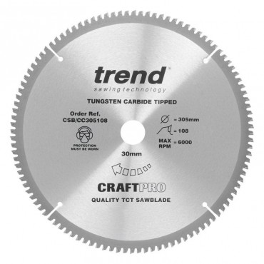 Trend Circular Saw Blade CSB/CC305108 CraftPro TCT Mitre Saw Crosscutting 305mm 108T 30mm