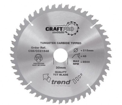 Trend Circular Saw Blade CSB/CC25424T CraftPro TCT Mitre Saw Crosscutting 254mm 24T 30mm Thin