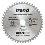 Trend Circular Saw Blade CSB/CC21648 CraftPro TCT Mitre Saw Crosscutting 216mm 48T 30mm 33.38