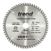 Trend Circular Saw Blade CSB/16560 CraftPro TCT 165mm 60T 20mm 29.21