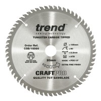 Trend Circular Saw Blade CSB/16560 CraftPro TCT 165mm 60T 20mm 27.68