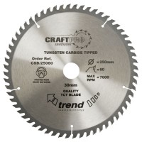 Trend Circular Saw Blade CSB/21560 CraftPro TCT 215mm 60T 30mm 36.48