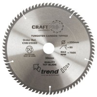 Trend Circular Saw Blade CSB/25080 CraftPro TCT 250mm 80T 30mm £44.04