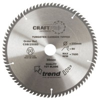 Trend Circular Saw Blade CSB/25080 CraftPro TCT 250mm 80T 30mm 46.90