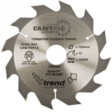 Trend Circular Saw Blade CSB/19012 CraftPro TCT 190mm 12T 30mm