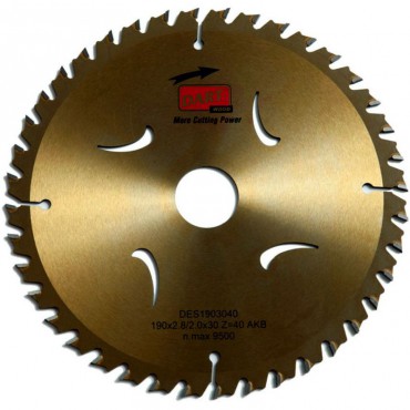 Circular Saw Blade Dart 190mm x 30 bore x 20 Tooth Gold