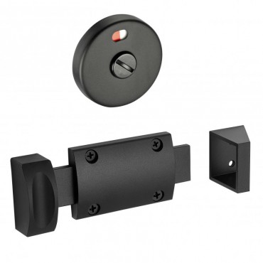 Toilet Cubicle Curved Door Lock with Indicator T208MB Matte Black