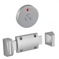 Toilet Cubicle Curved Door Lock with Indicator T208SA Satin Aluminium 44.86