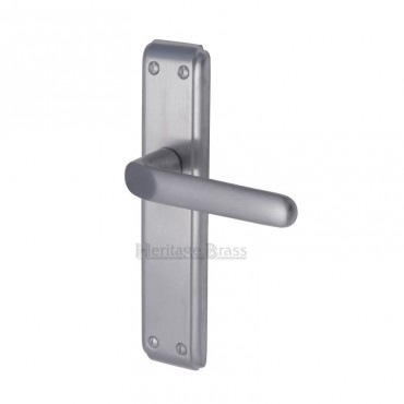 Marcus DEC3030-SC Deco Lever Bathroom Door Handles Satin Chrome