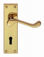 Carlisle Brass Door Handles DL54 Victorian Scroll Lever Lock Polished Brass 28.32