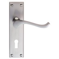 Carlisle Brass Door Handles DL54SC Victorian Scroll Lever Lock Satin Chrome 25.66