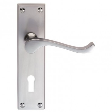 Carlisle Brass Door Handles DL54SC Victorian Scroll Lever Lock Satin Chrome
