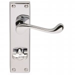 Carlisle Brass Door Handles DL54WCCP Victorian Scroll Bathroom Lock Polished Chrome 27.33