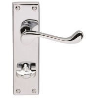 Carlisle Brass Door Handles DL54WCCP Victorian Scroll Bathroom Lock Polished Chrome 27.33