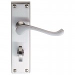 Carlisle Brass Door Handles DL54WCSC Victorian Scroll Bathroom Lock Satin Chrome 27.33
