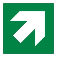 Diagonal Arrow Sign 100 x 100mm Rigid Self Adhesive BS66 BS5499 3.96