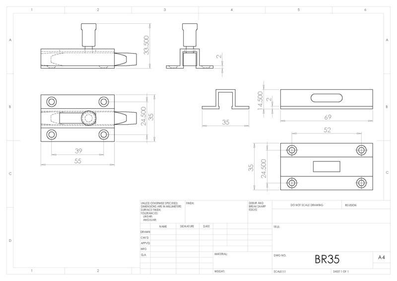 Carlisle Brass BR35 Brass Toilet Indicator Bolt Dimensions