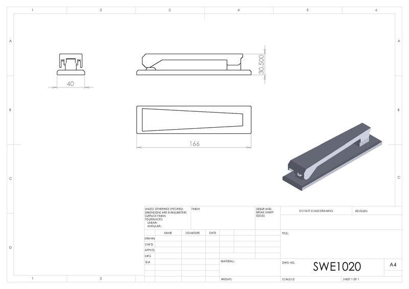 Eurospec SWE1020 Slimline Door Knocker in Satin Stainless Steel Dimensions