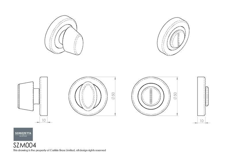Serozzetta SZM004 Bathroom Turn & Release Dimensions