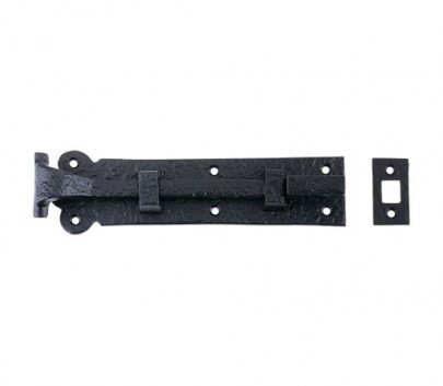 Foxcote Foundries FF56 Plain Cranked Door Bolt 200mm Black Antique