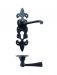 Foxcote Foundries FF611EP Fleur De Lys Euro Profile Lock Door Handles Black Antique