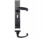 Foxcote Foundries FF511 Slimline Thumb Long Backplate Lever Lock Door Handles Black Antique