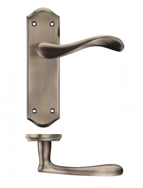 Zoo Door Handles Asti Lever Latch on Backplate PR062FB Florentine Bronze