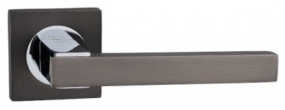 Door Handles on Square Rose Fortessa Gravity Gun Metal Grey & Polished Chrome