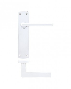 Door Handles Stanza Leon Latch on Backplate Polished Chrome ZPA012-CP
